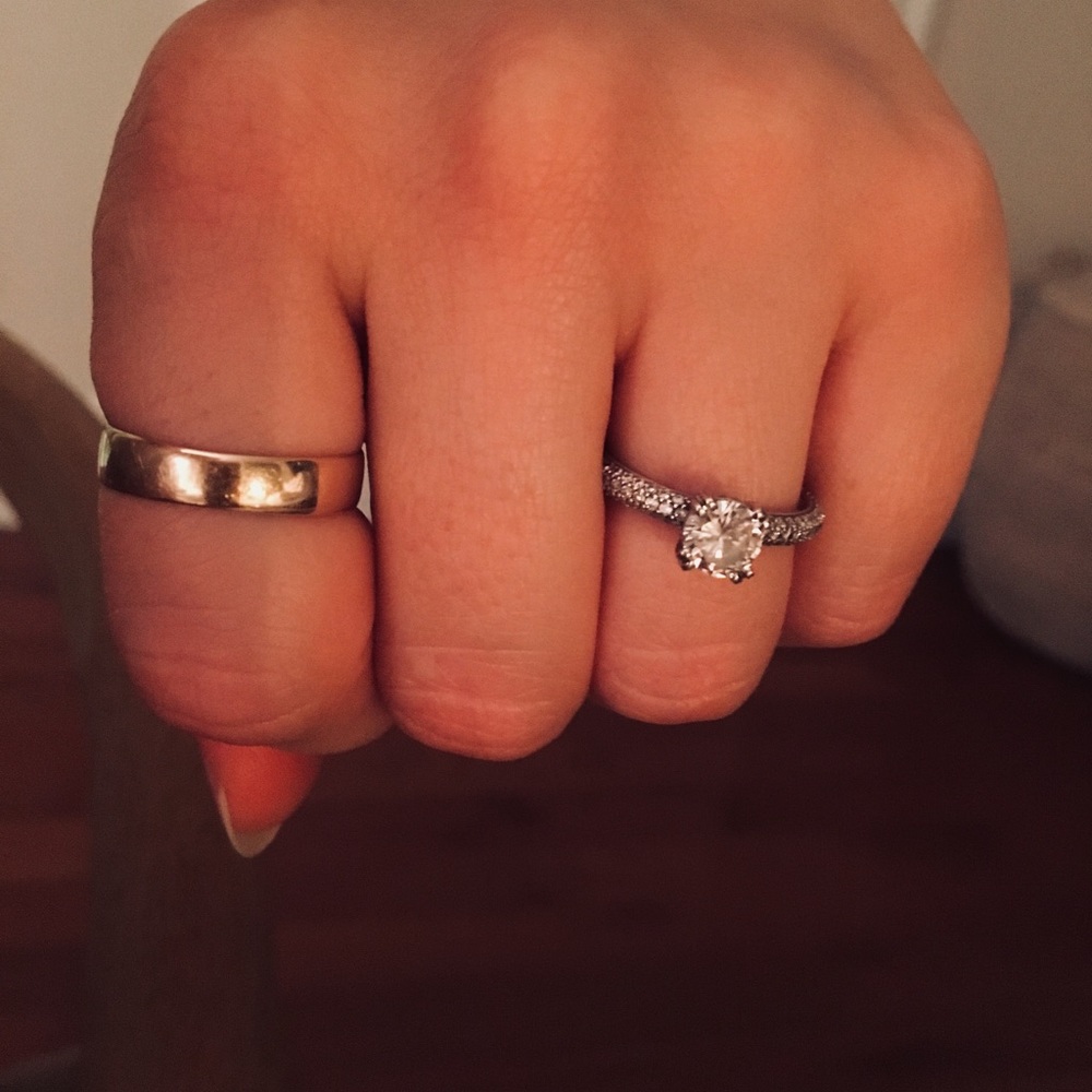 Hand-Placed Diamond Pave Wh-Gold Engagement Ring